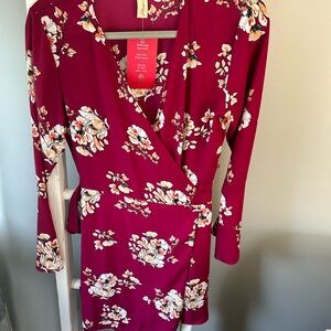 Short floral long sleeve dress